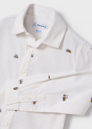 MAYORAL marškiniai ilgomis rankovėmis 5B, balti, 122 cm, 4186-48 4186-48 3