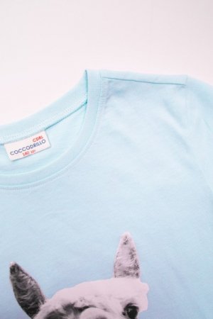 COCCODRILLO marškinėliai trumpomis rankovėmis EVERYDAY GIRL, mėlyni, WC3143216EVG-014 WC3143216EVG-014-092