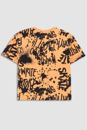 COCCODRILLO marškinėliai trumpomis rankovėmis SKATE JUNIOR, oranžiniai, WC3143203SKJ-006 WC3143203SKJ-006-140