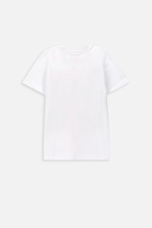COCCODRILLO marškinėliai trumpomis rankovėmis EVERYDAY BOY A, balti, WC4143217VBA-001- 