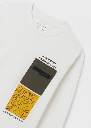 MAYORAL marškinėliai ilgomis rankovėmis 7D, kreminiai, 162 cm, 7012-11 7012-11 16