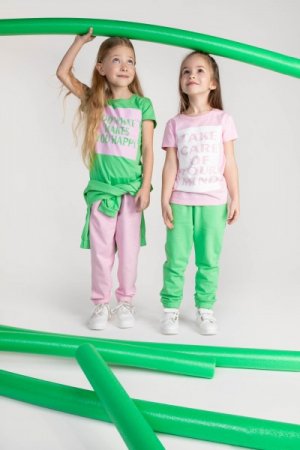 COCCODRILLO marškinėliai trumpomis rankovėmis EVERYDAY GIRL, rožiniai, WC3143205EVG-007 WC3143205EVG-007-104