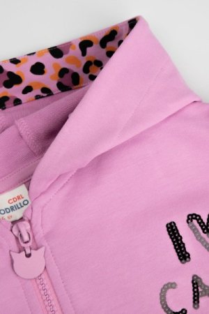 COCCODRILLO susegamas džemperis su gobtuvu CITY EXPLORER KIDS, rožinis, WC4132401CEK-007- 