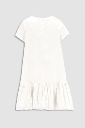 COCCODRILLO suknelė trumpomis rankovėmis ELEGANT JUNIOR GIRL, balta, WC3128205EJG-001 WC3128205EJG-001-128