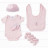 BABYBLOOMS naujagimio drabužėlių puokštė 9d Hand Tied Bouquet Pink BQM20002